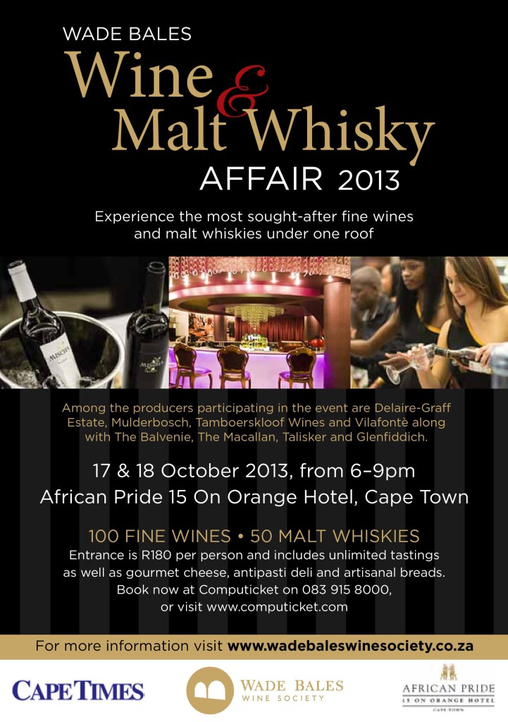 Wade Bales Wine & Malt Whisky Affair 2013